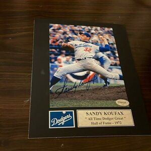 - - Sandy Koufax signed picture photograph autographed photo